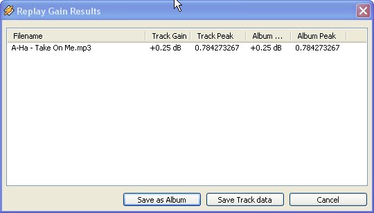 WinAMP replay calculation result (27K)
